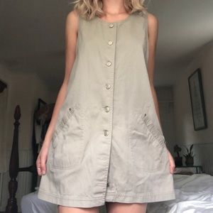 Beige Button Down Dress